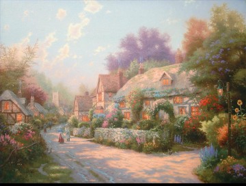 Thomas Kinkade Painting - Cobblestone Village Thomas Kinkade